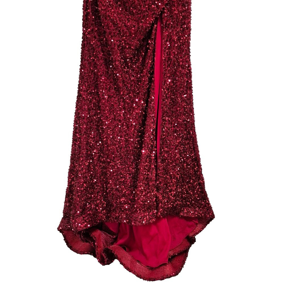 Anny Lee off the shoulder Gown Dress Size Xl‎ Red Sequin - Picture 3 of 9